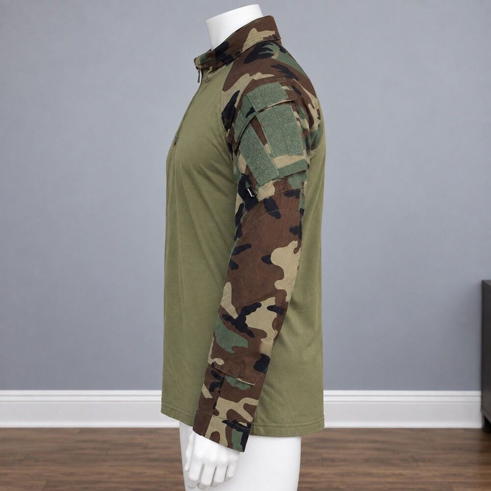 EmersonGear Mens XL Woodland Camo Tactical Combat Shirt 1/4 Zip Airsoft Milsim - Picture 13 of 13